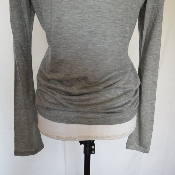 New City DKNY Gray Center Drawstring Long Sleeves Knit Top size M - Picture 5 of 7